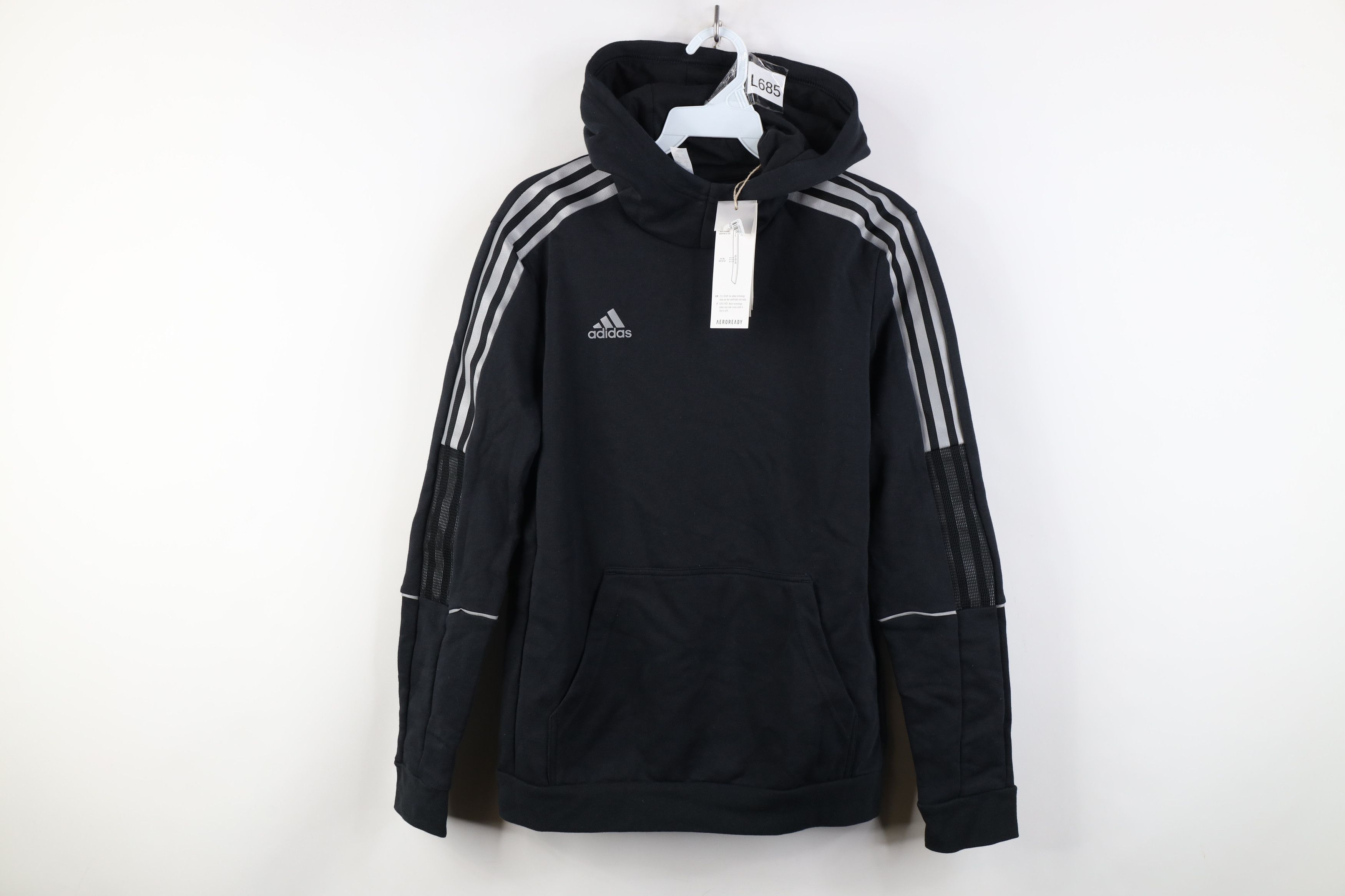 Adidas New Adidas Spell Reflective Striped Hoodie Sweatshirt Black Size S / US 4 / IT 40 - 1 Thumbnail