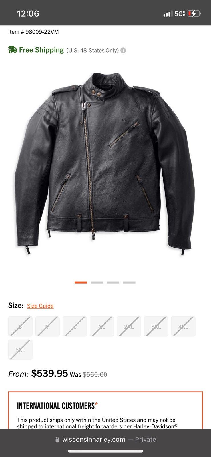 Harley Davidson Harley-Davidson® Leather Big Sur Black (Large) 98009-22VM Size US L / EU 52-54 / 3 - 12 Thumbnail