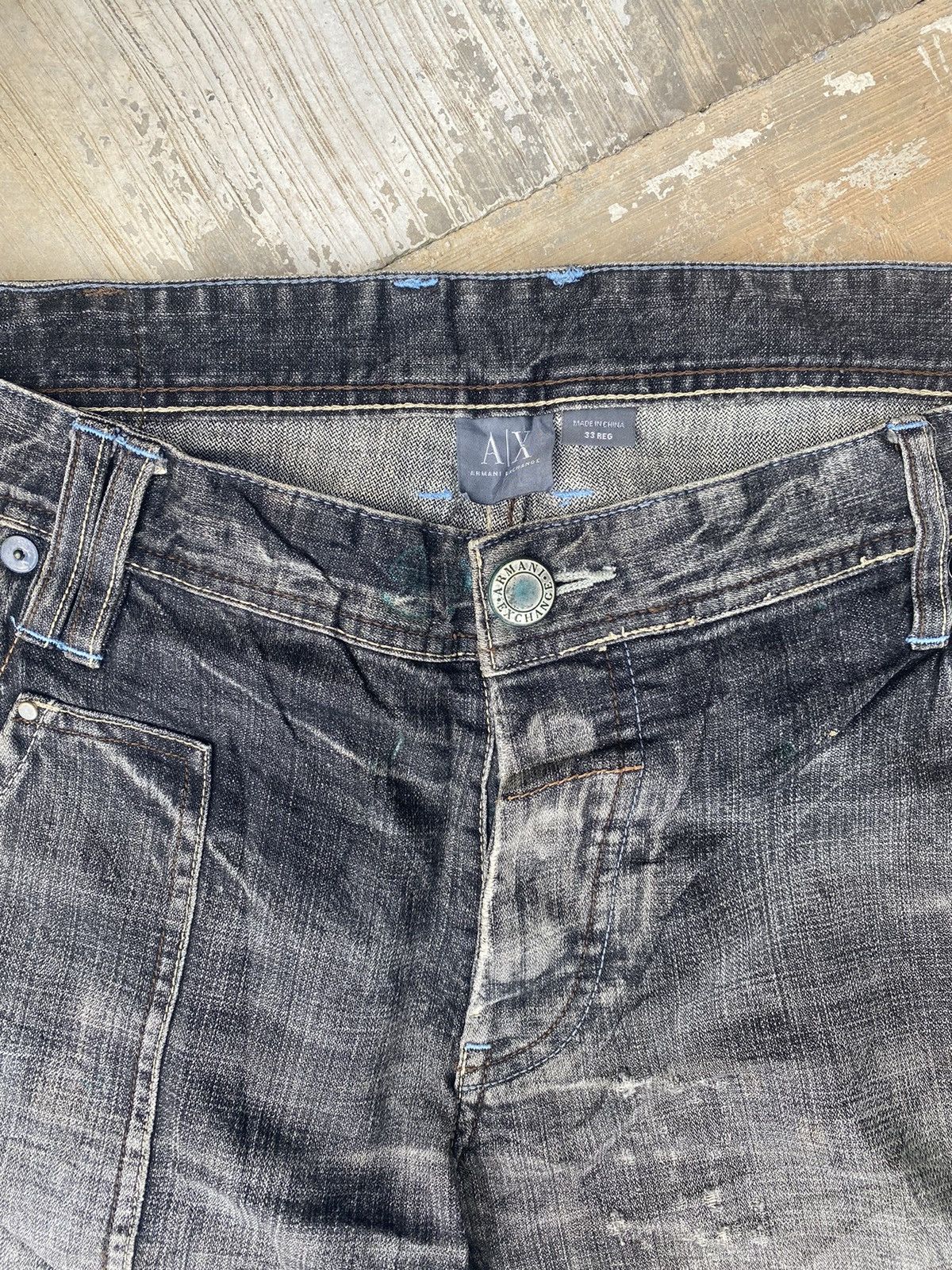 Armani Exchange Armani Exchange Patchwork Flare Jeans Size US 35 - 3 Thumbnail