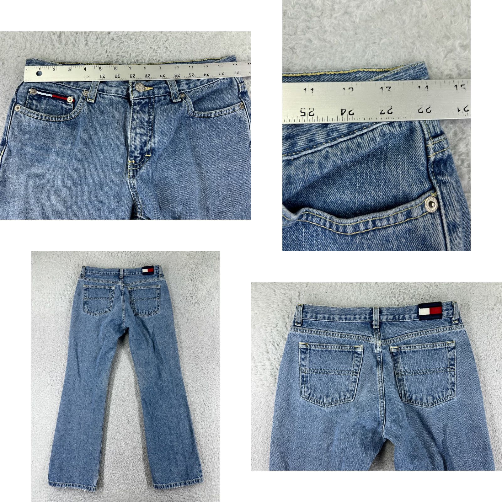 Tommy Hilfiger Tommy Hilfiger Jeans Womens 7 Blue Denim Bootcut Mid Rise 5-Pocket Design Embroidered Cotton Blend Distressed Stretch Size 28" / US 6 / IT 42 - 9 Thumbnail