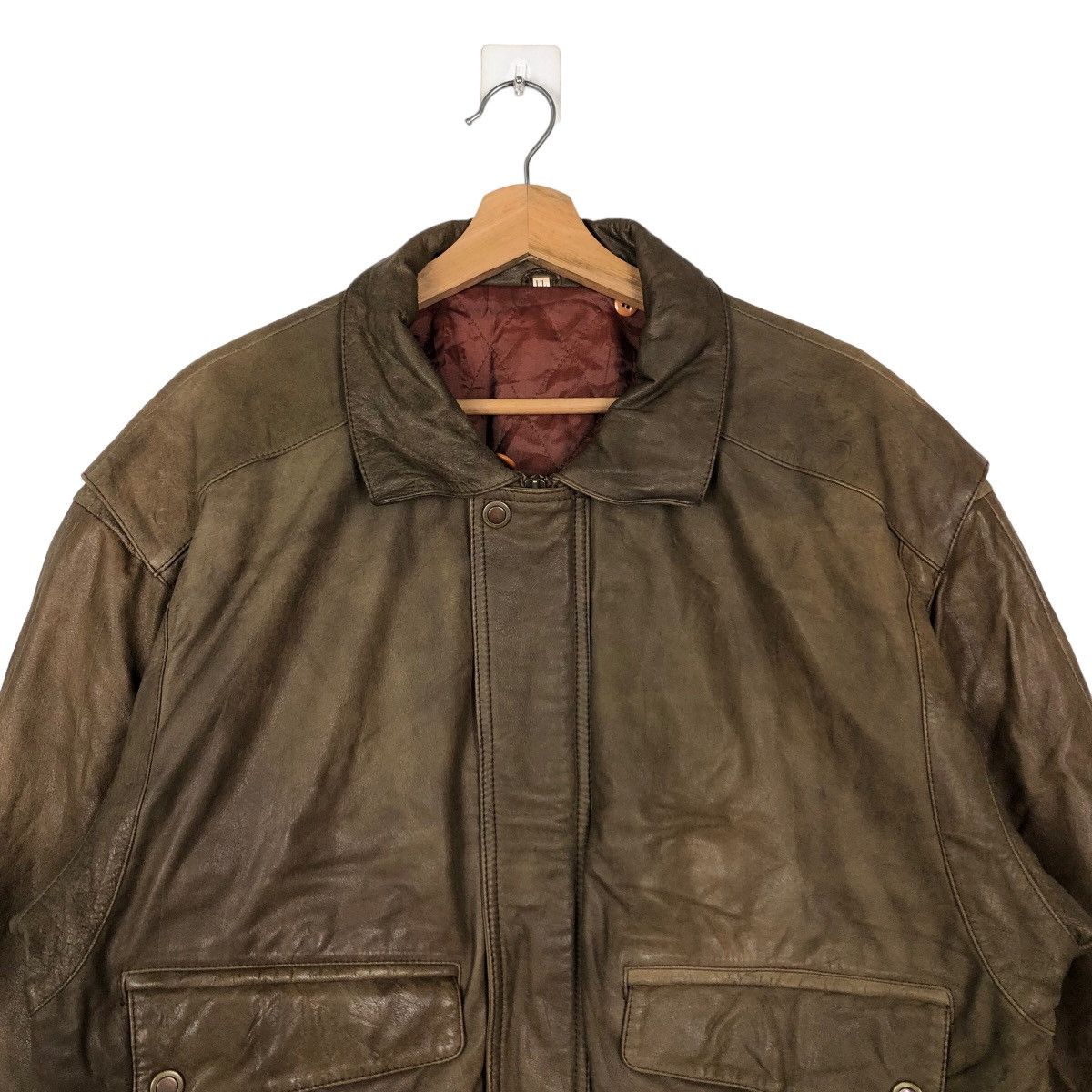 Japanese Brand 🔥90’s Bomber Jumper Genuine Leather Jacket Parachute Design Size US L / EU 52-54 / 3 - 2 Thumbnail