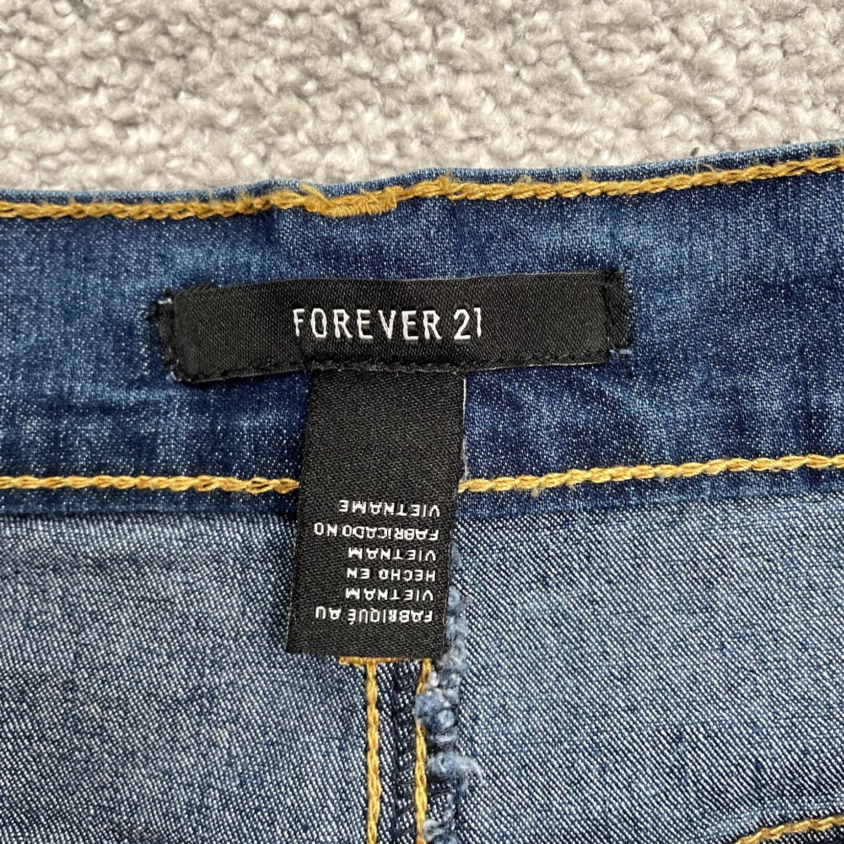 Forever 21 FOREVER 21 Jeans Denim Blue Dark Wash High Rise Tapered Leg 29 30x28 Womens Size 29" - 4 Thumbnail
