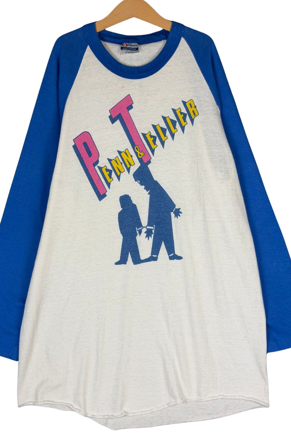 Vintage 1989 Penn & Teller Raglan Baseball Shirt XL image 5