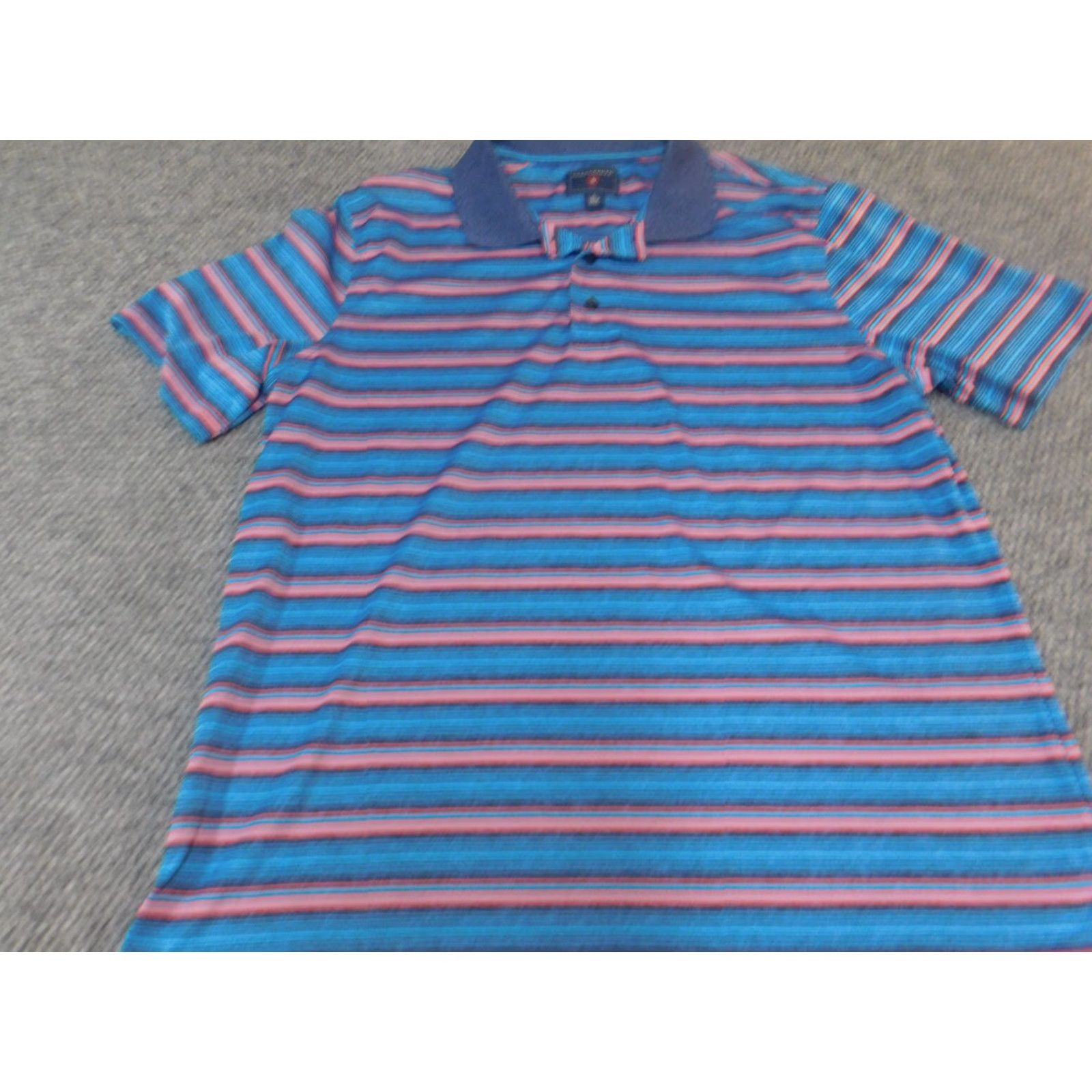 Vintage Saddlebred Polo Shirt Striped Blue L Mens Polo Comfortable Flex Breathable Short Sleeve Size US L / EU 52-54 / 3 - 3 Thumbnail