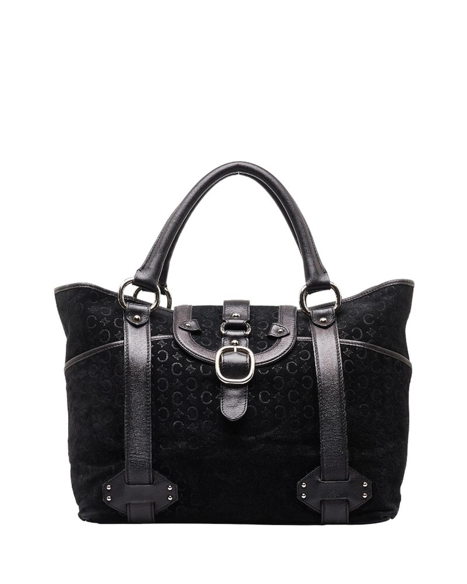 image of Black Canvas Celine Handbag In Ab Condition, Women's