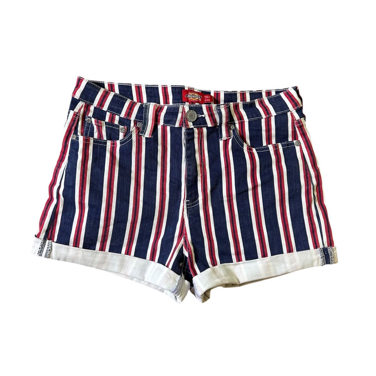 Dickies Vintage Y2K Dickies Striped Blue Red And White Short Size 28" / US 6 / IT 42 - 1 Thumbnail