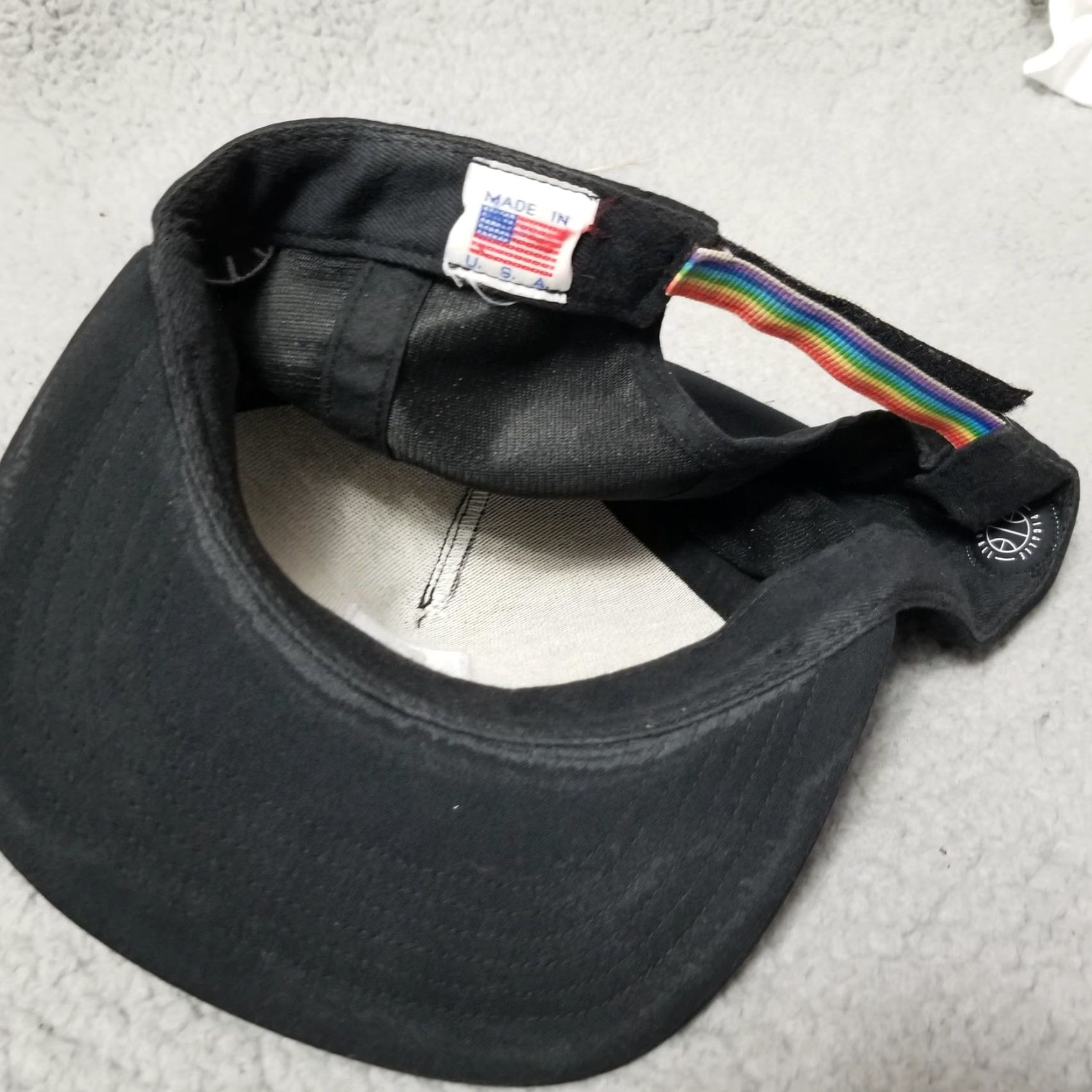 Pigalle PIGALLE Adjustable Baseball Cap Hat Black Rainbow Strap Sports Mens One Size Size ONE SIZE - 3 Thumbnail