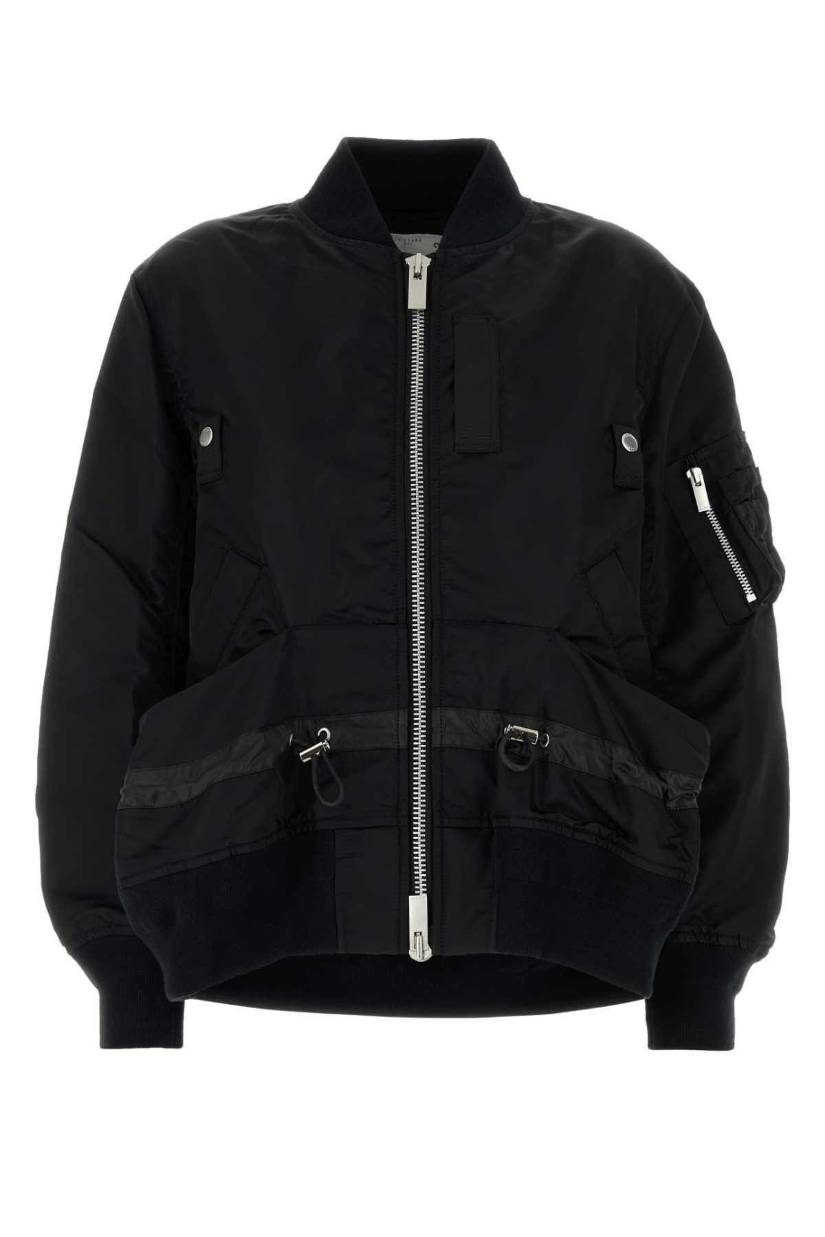 Sacai Black Nylon Bomber Jacket Size M / US 6-8 / IT 42-44 - 1 Thumbnail