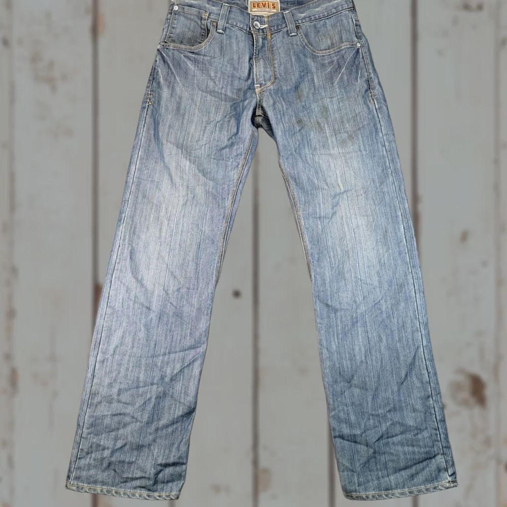 Levi's Mens Levi's 514 Slim Straight Jeans Blue Denim Y2K Streetwear Size US 33 - 1 Thumbnail