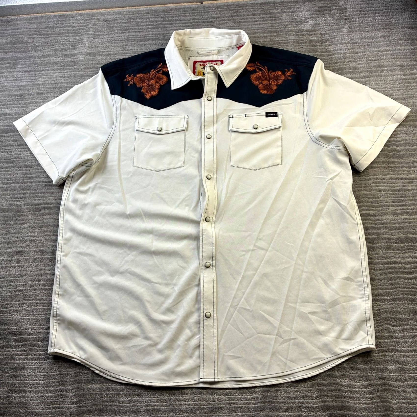 YOKE Cinch Shirt Mens XL Button-Up Western Snap Vented Yoke Paisley Size US XL / EU 56 / 4 - 2 Thumbnail