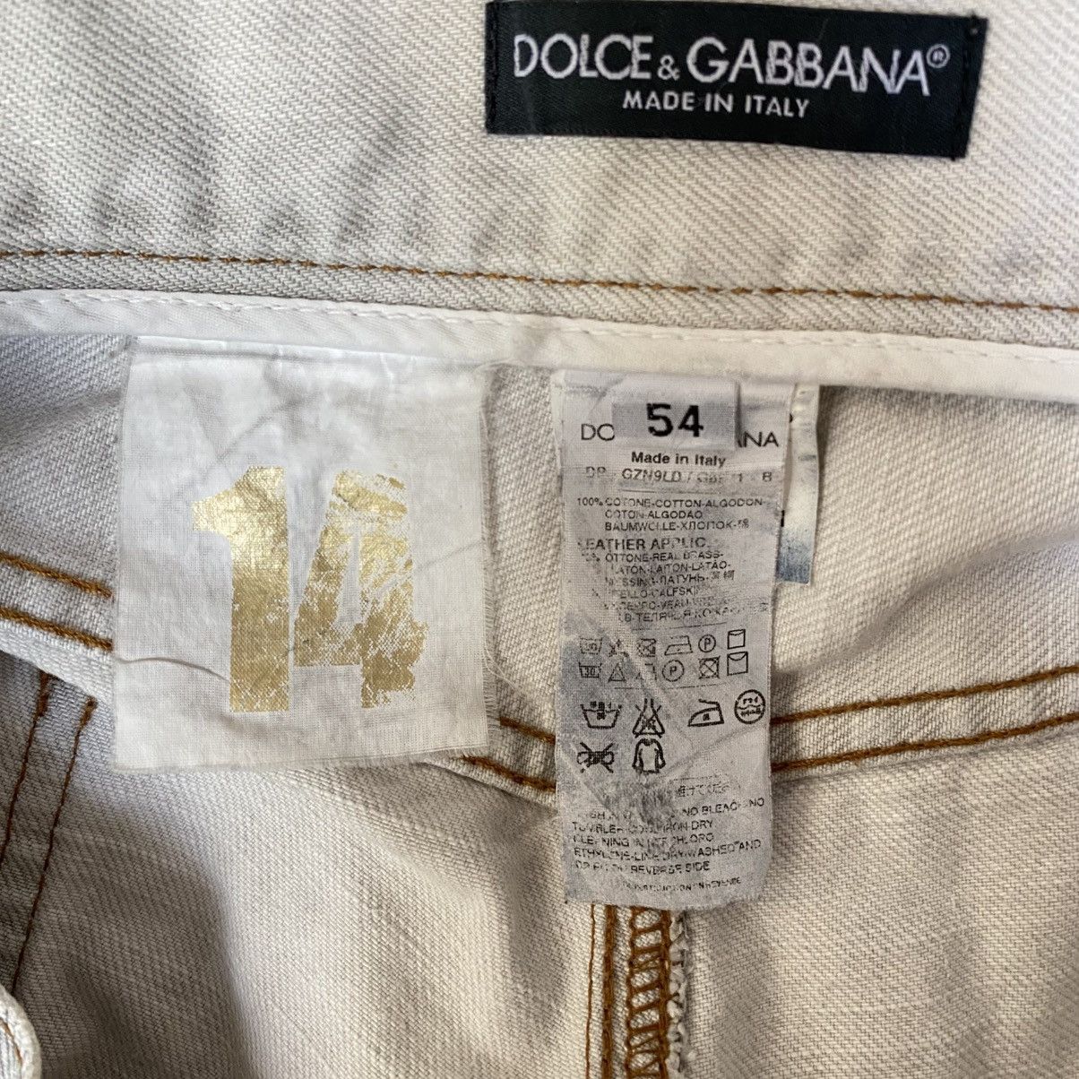 Dolce & Gabbana DOLCE & GABBANA® Light Grey Distressed Straight-Leg Jeans Size US 39 - 14 Thumbnail
