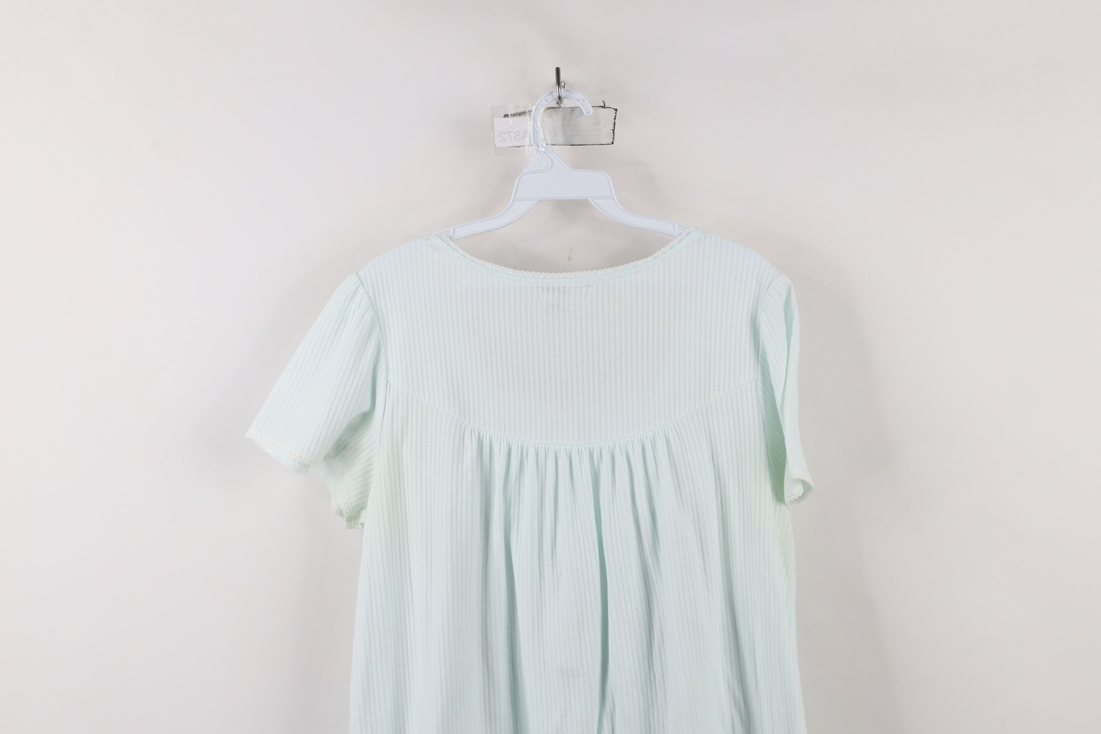 Vintage Vintage 90s Miss Elaine Ruffled Ribbed Knit Night Gown Shirt Size M / US 6-8 / IT 42-44 - 14 Thumbnail