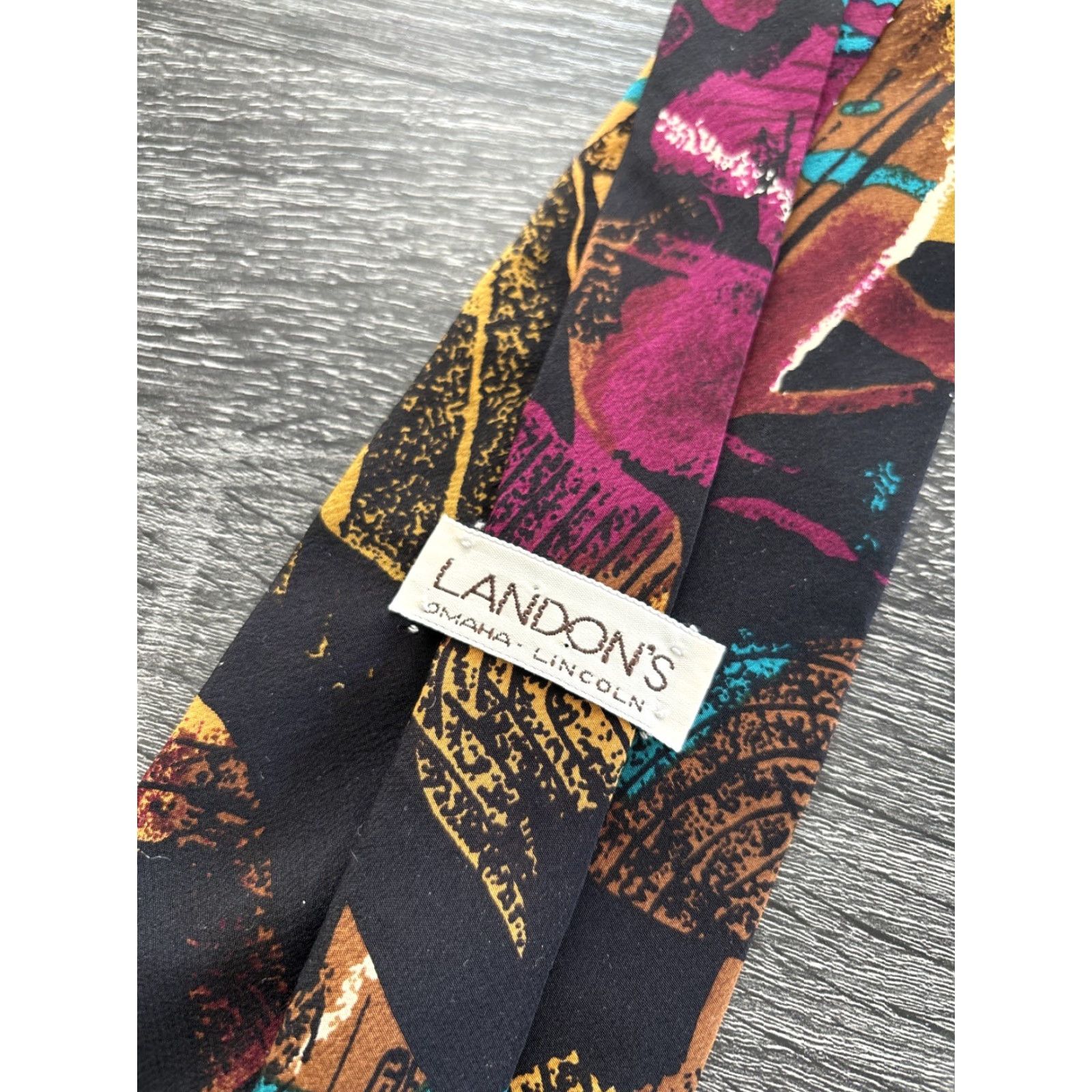 Vintage VINTAGE Landon's Tie Geometric Silk Tie Men Classic 57"-60" Orange Handmade Size ONE SIZE - 3 Thumbnail