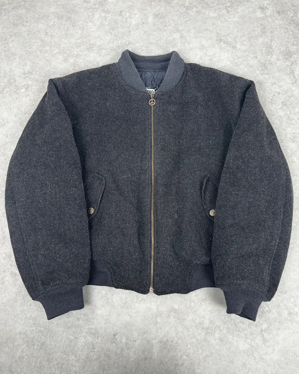 Moschino 1990s Moschino Grey Wool Bomber Jacket Size US L / EU 52-54 / 3 - 1 Thumbnail