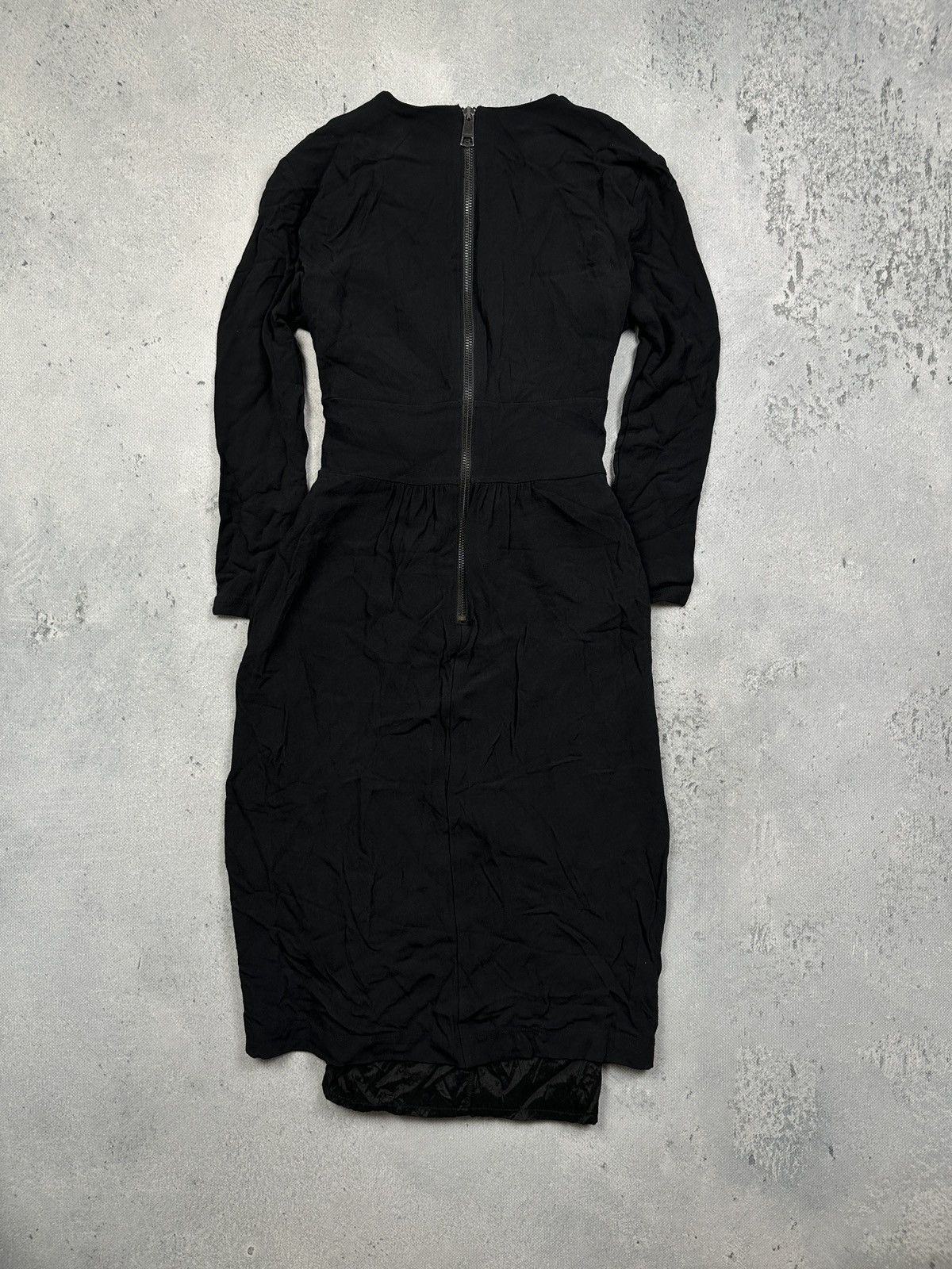 Burberry Burberry London Black Draped Viscose Luxury Midi Dress 00s Size S / US 4 / IT 40 - 5 Thumbnail
