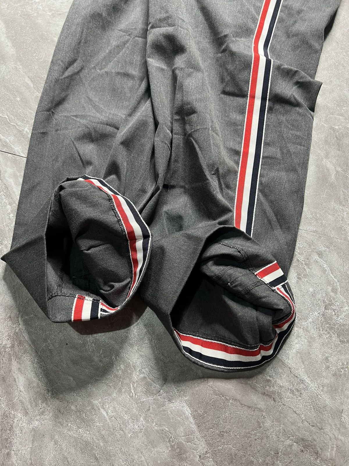 Thom Browne Thom Browne Grosgrain Stripe Cropped Chino Pants Size US 31 - 3 Thumbnail
