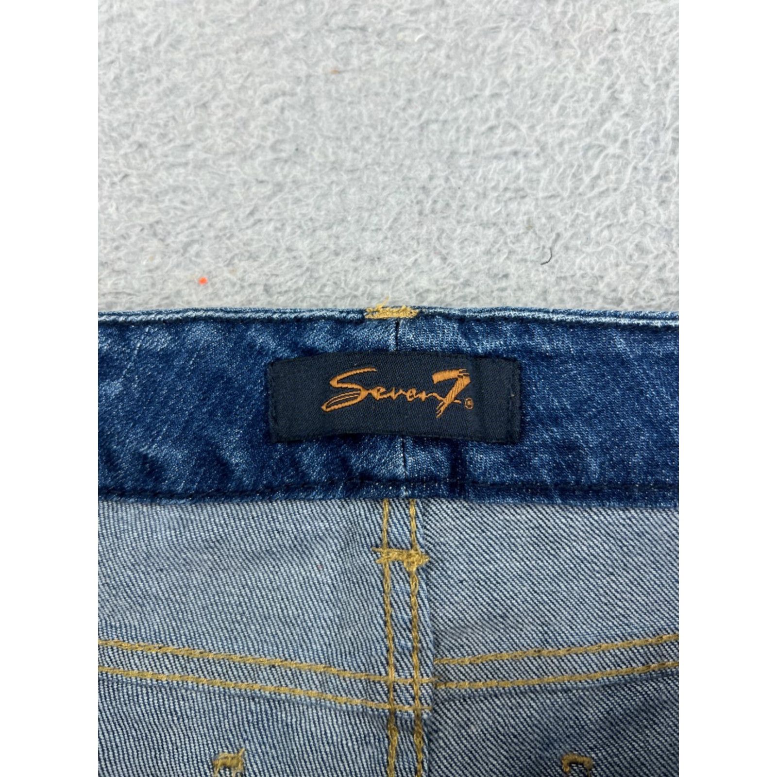 Vintage Seven7 Jeans Women 6 Blue Denim Skinny Distressed Ankle Zip - Regular Rise Cotton Blend 5-Pocket Denim Jeans Women XS-XL? Size 28" / US 6 / IT 42 - 3 Thumbnail