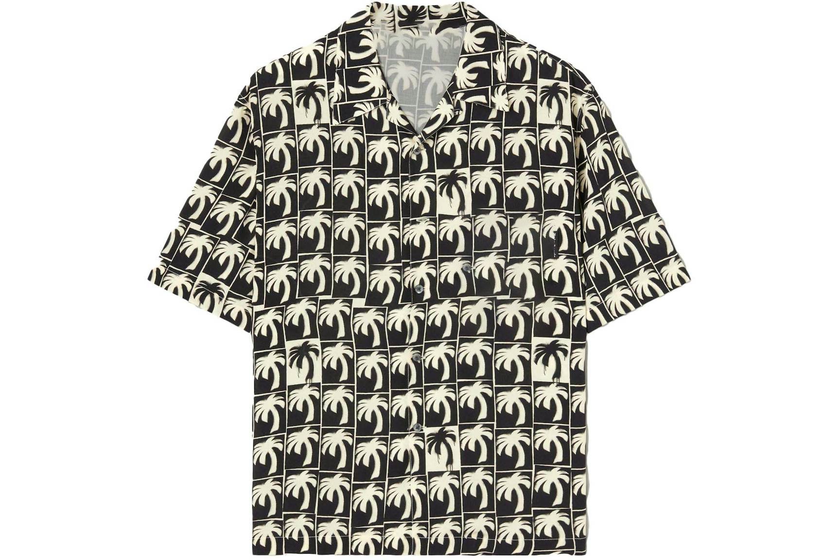 Designer Men's Palms Bowling Shirt – Off-Black Size US M / EU 48-50 / 2 - 1 Thumbnail