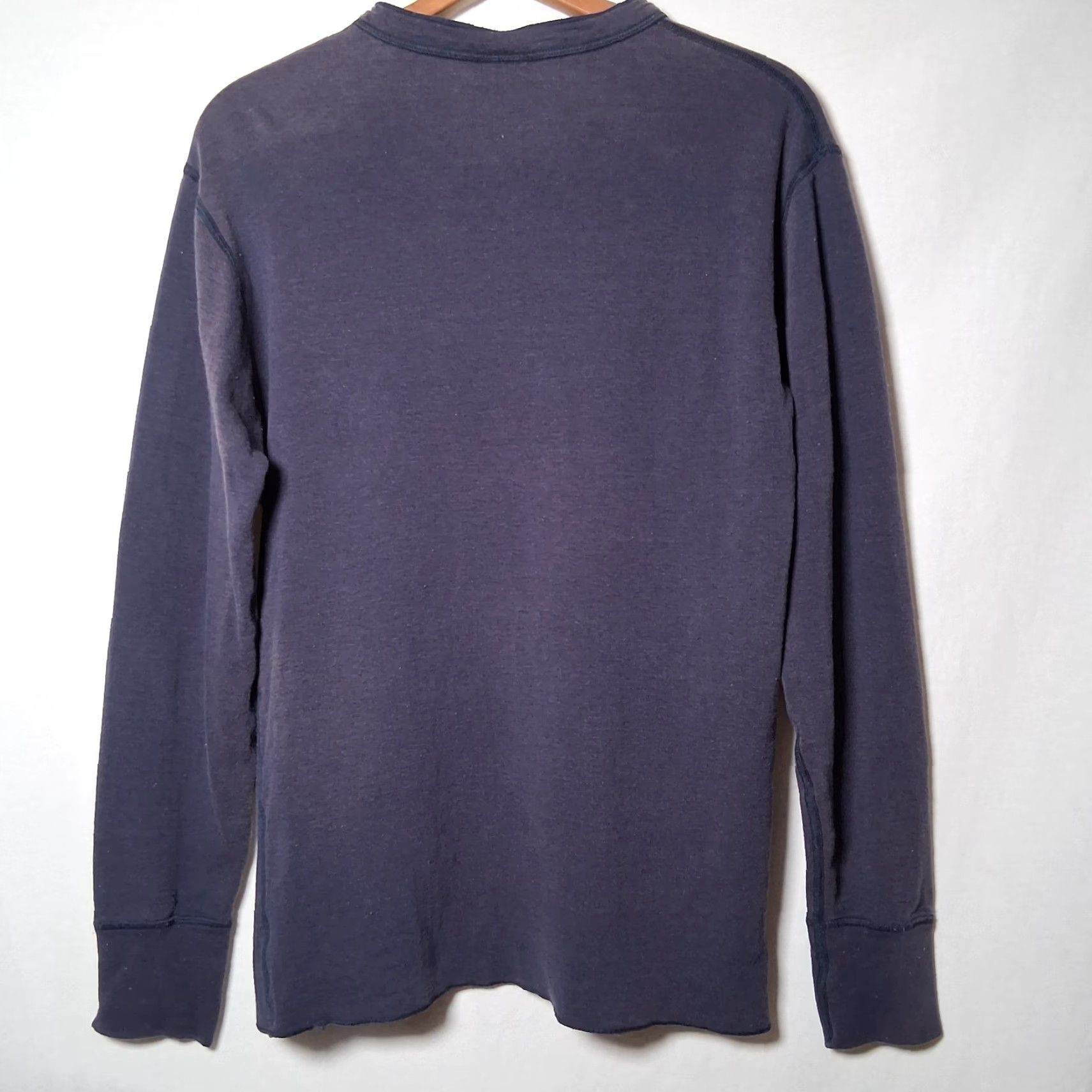 Vintage LL Bean River Driver Shirt Men S Henley Blue Distressed Workwear Wool Blend Button-Up Long Sleeve Shirt Size US S / EU 44-46 / 1 - 2 Thumbnail