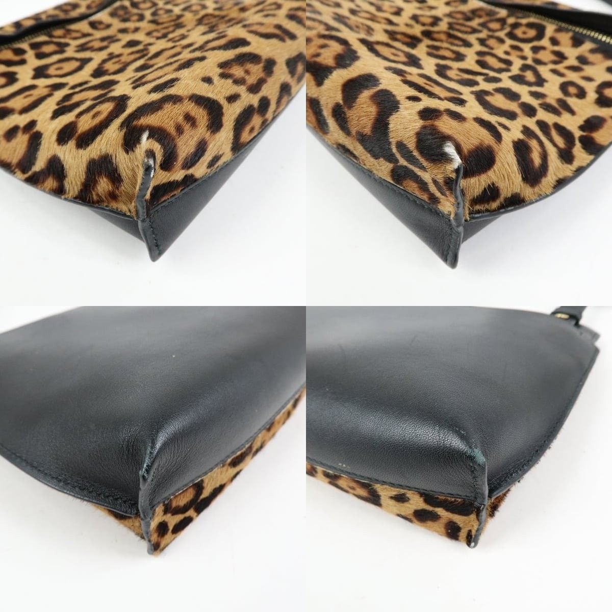 Loewe Loewe Calfskin Leopard Print Shoulder Bag Brown Size ONE SIZE - 5 Thumbnail