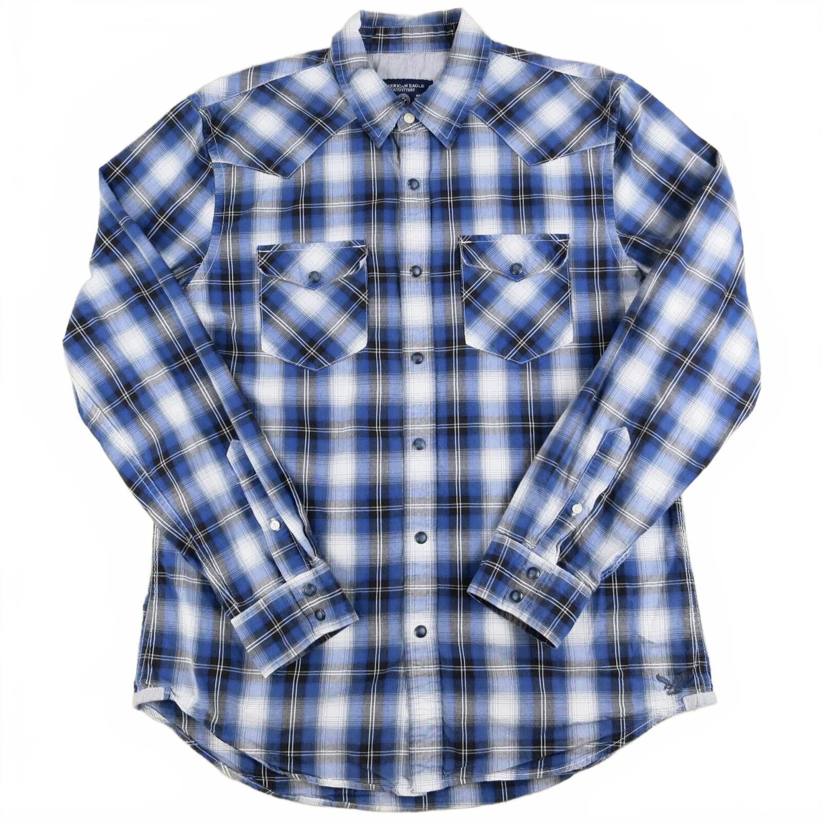 American Eagle Outfitters American Eagle Vintage Fit Plaid Snap-Up Shirt Medium Size US M / EU 48-50 / 2 - 1 Thumbnail