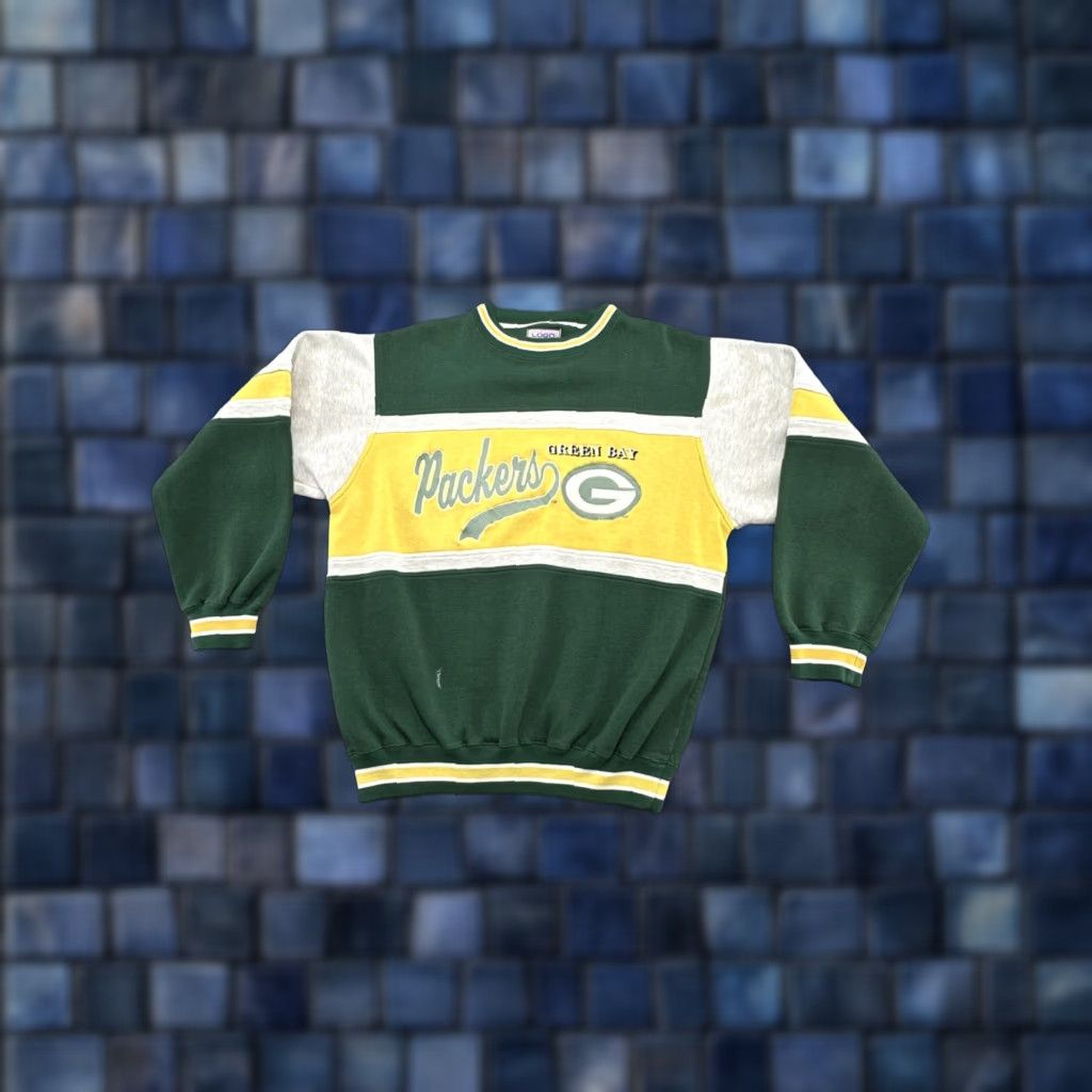 Logo 7 VINTAGE Logo 7 Sweatshirt Green Bay Packers Logo 7 Crew Neck Long Sleeve Men L Green Graphic Print Pullover Sports Football Fall Winter Spring Mens Size US L / EU 52-54 / 3 - 1 Thumbnail