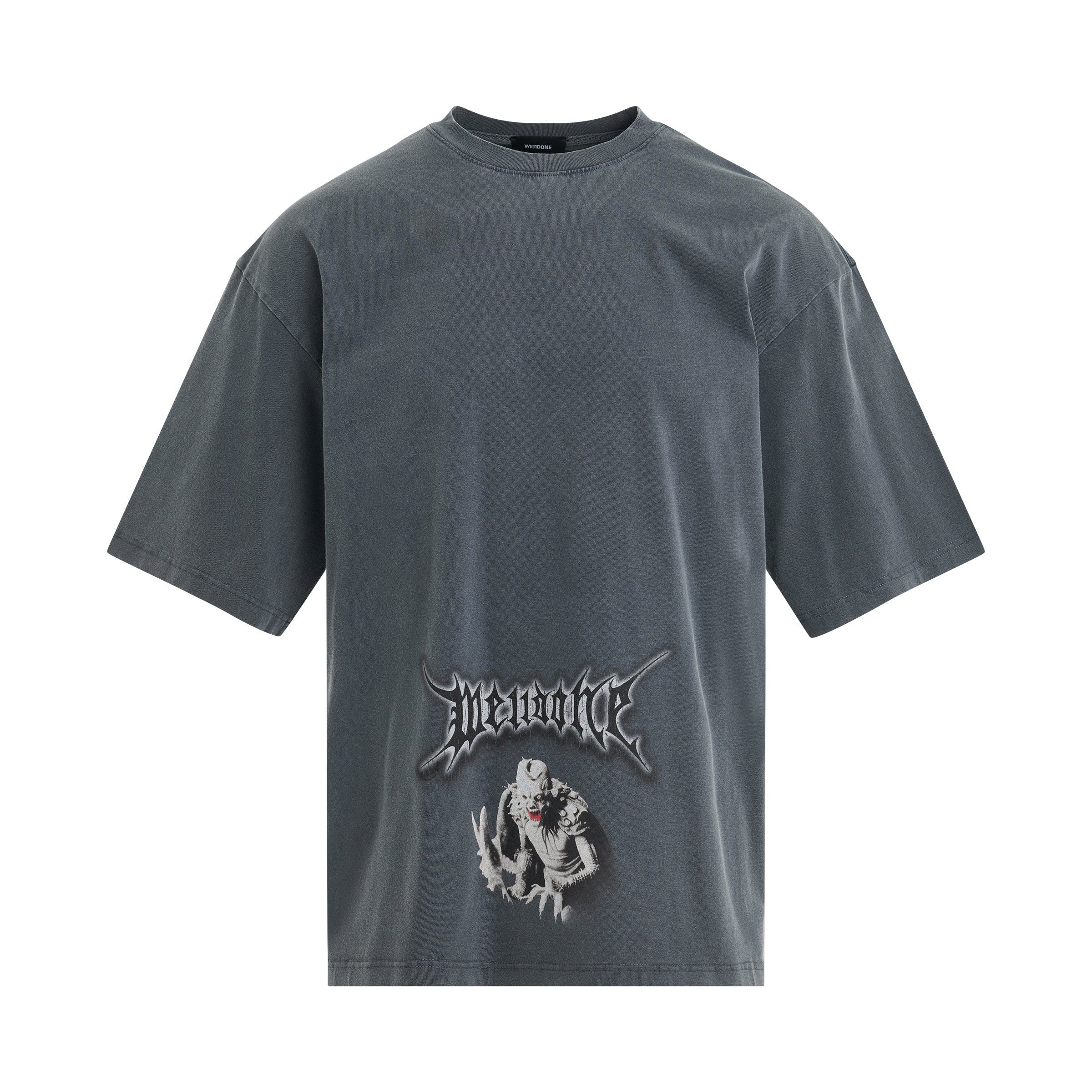 WE11DONE o1mris0824 Horro Print T-Shirt in Navy Size US S / EU 44-46 / 1 - 1 Thumbnail