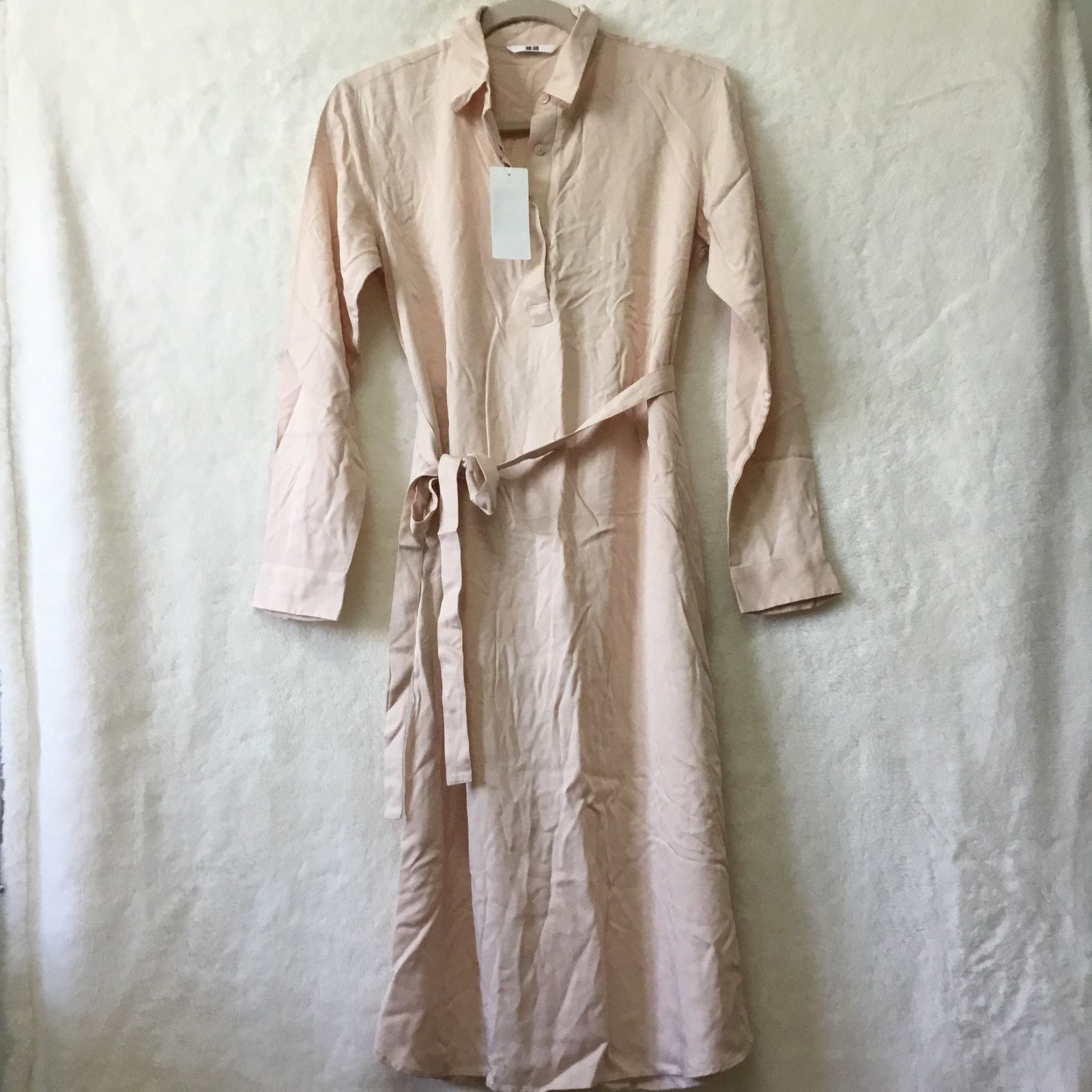 Uniqlo Uniqlo Pink Rayon Long-Sleeve Shirt Dress Size S / US 4 / IT 40 - 1 Thumbnail