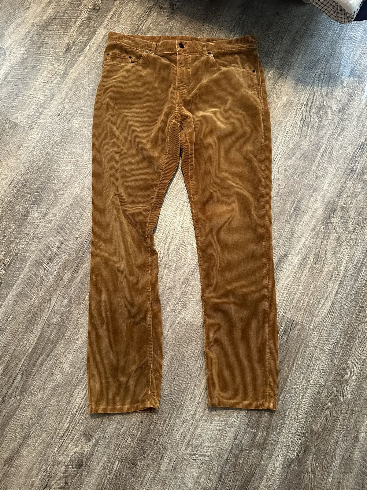 image of Saint Laurent Paris Saint Laurent D02 M/sk-Lw Slim Fit Corduroy Pants in Beige, Men's (Size 34)