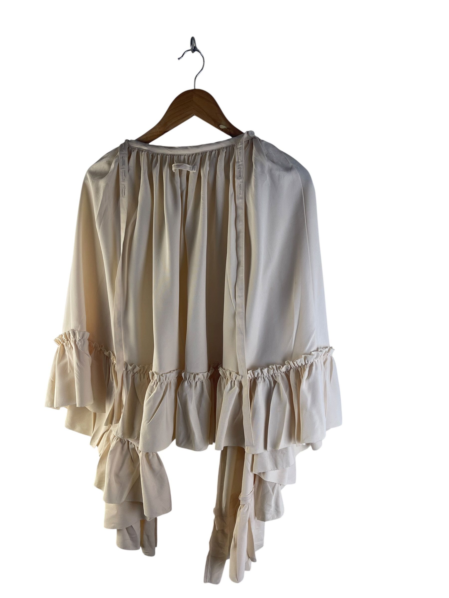 Jean Paul Gaultier Jean Paul Gaultier Femme Ruffle Draped Silk Blouse Ivory 90s Size 32" / US 10 / IT 46 - 7 Thumbnail