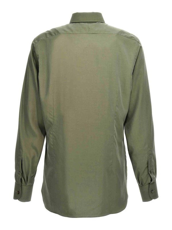 Tom Ford o1y0425 Solid Color Shirt in Sage Green Size US M / EU 48-50 / 2 - 4 Thumbnail