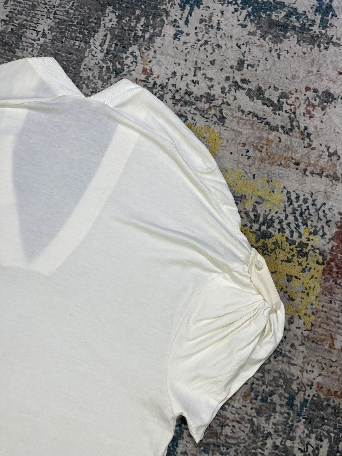 Brunello Cucinelli Brunello Cucinelli White Ruched Drawstring Mini Dress Size M / US 6-8 / IT 42-44 - 10 Thumbnail