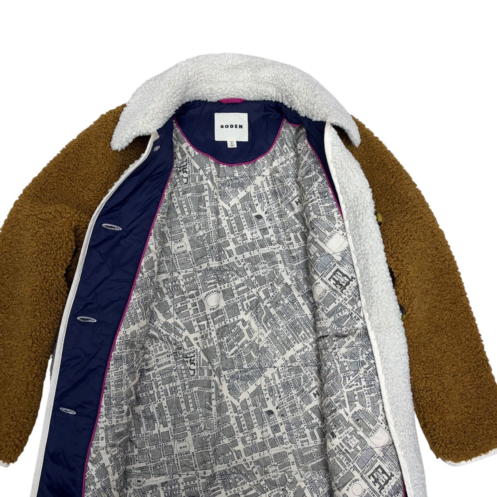 Boden BODEN Sherpa Fleece Jacket BORG QUILTED COAT Winter Small Size S / US 4 / IT 40 - 4 Thumbnail