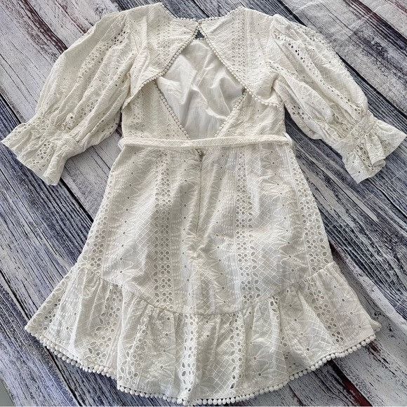 Other INDIKAH Sweet Sunshine Cut-Out Back Embroidery Dress White Size M / US 6-8 / IT 42-44 - 5 Thumbnail