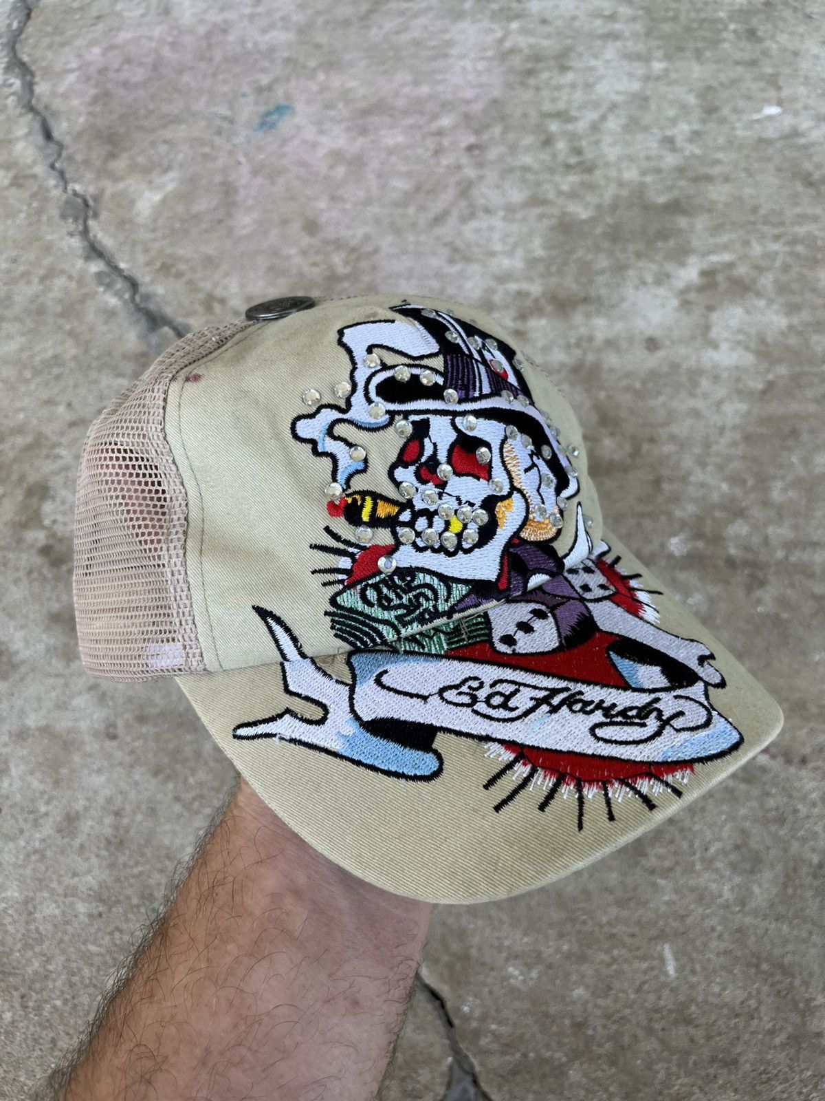 Christian Audigier Ed Hardy Lucky 7 Skull Hat Size ONE SIZE - 1 Thumbnail