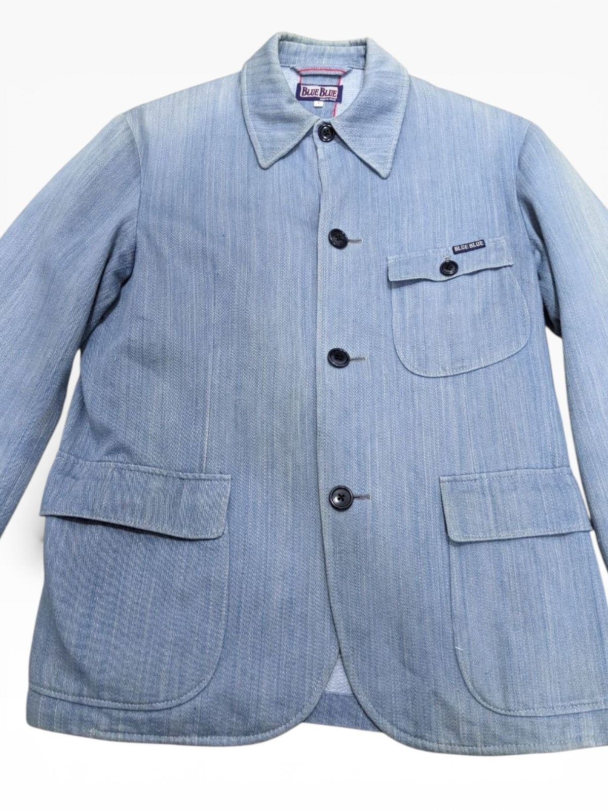 Blue Blue Japan CHORE JACKET BLUE BLUE JAPAN HICKORY BLUE DENIM INDIGO Size US S / EU 44-46 / 1 - 5 Thumbnail