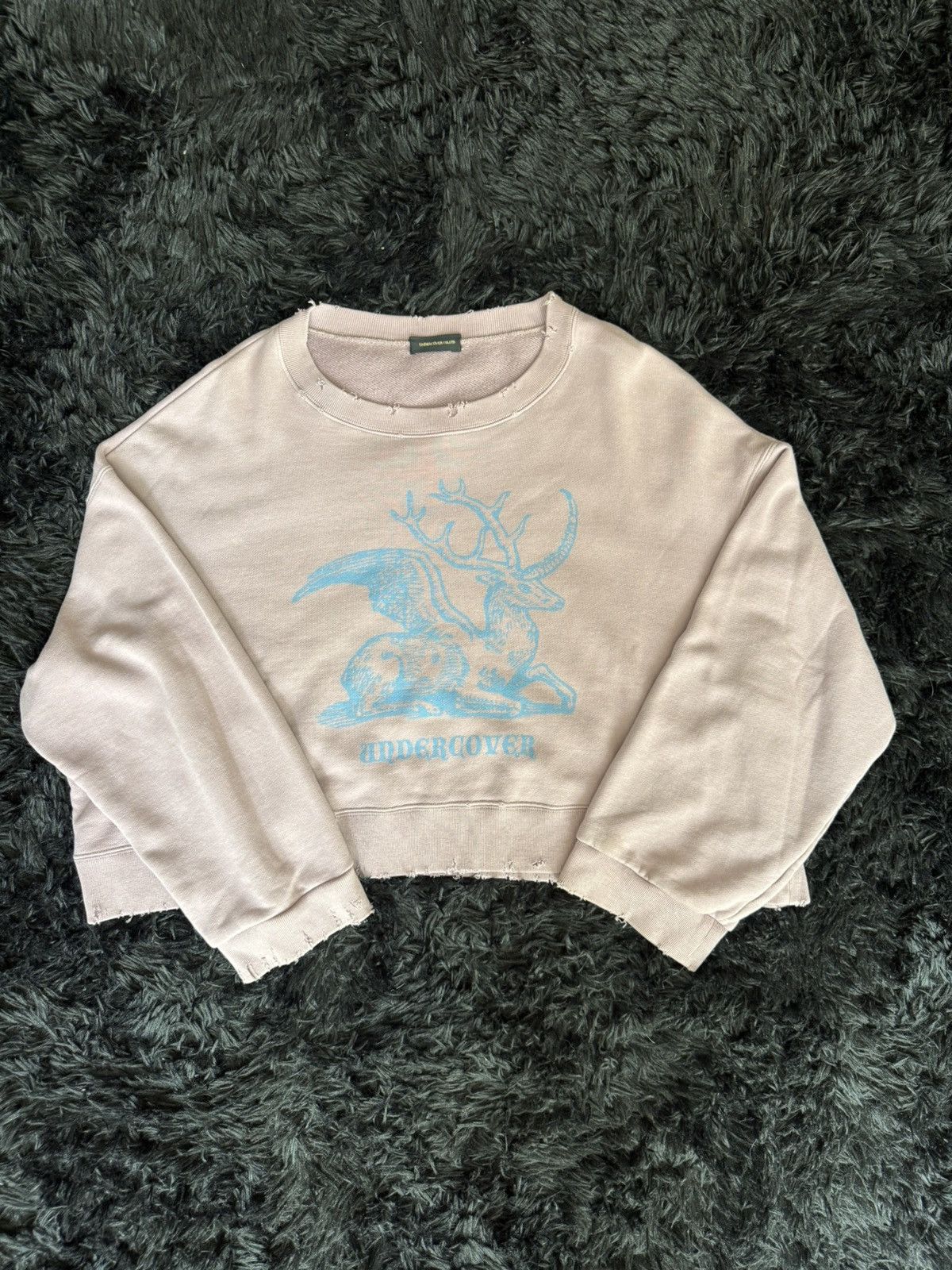 Undercover Deer Wing Cropped Distressed Sweater Fall 2017 Size US XL / EU 56 / 4 - 1 Thumbnail