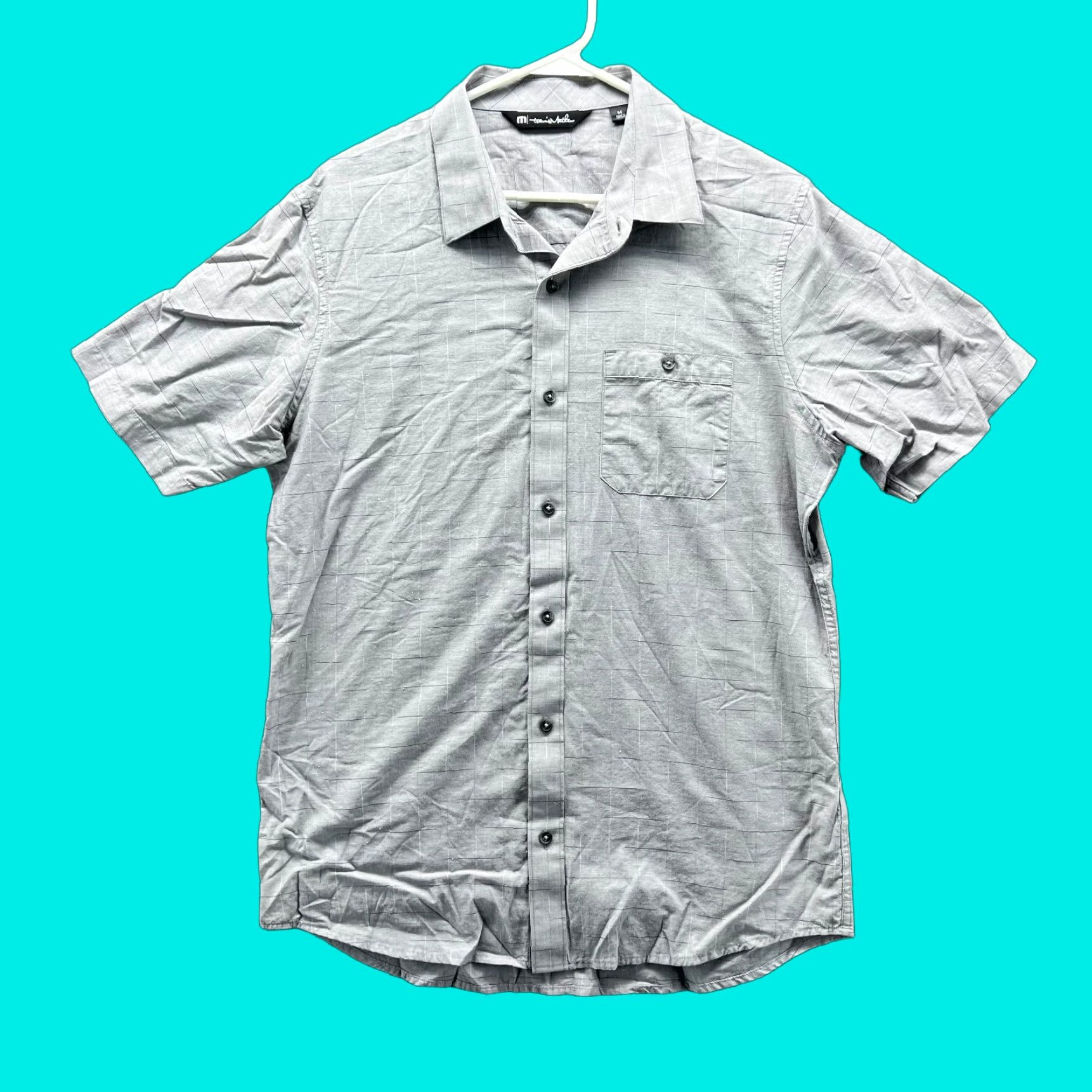 TravisMathew VINTAGE Travis Mathew Shirt Men Medium Gray Button Down Short Sleeve Casual Pocket Vtg Size US M / EU 48-50 / 2 - 1 Thumbnail