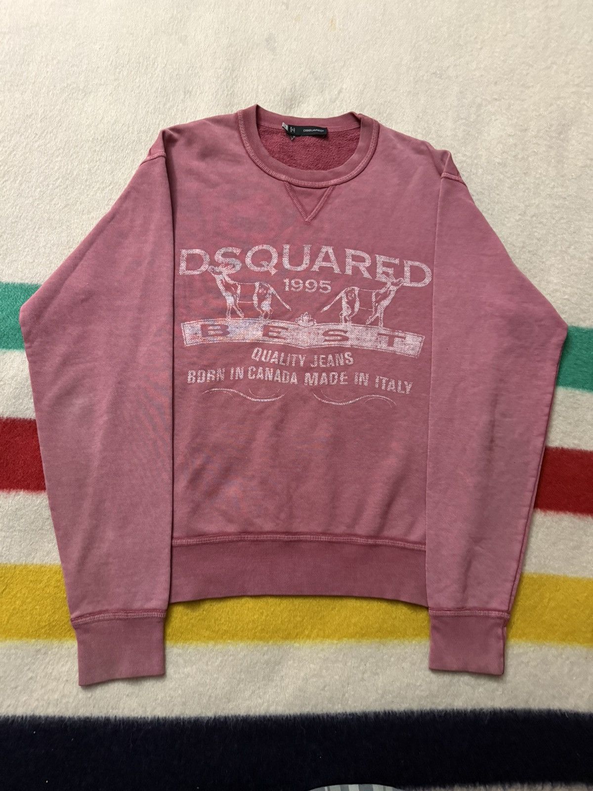 Dsquared2 $500 DSquared2 DSquared Salmon Pink Single V Crewneck Small Size US S / EU 44-46 / 1 - 1 Thumbnail
