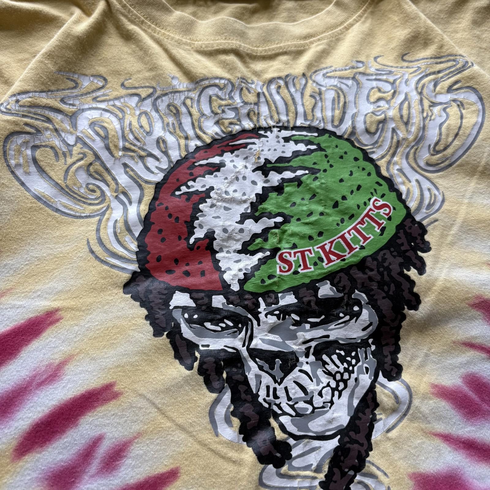 Grateful Dead Vintage Y2K Grateful Dead Rasta Skull Tie-Dye Band Shirt Size US XL / EU 56 / 4 - 3 Thumbnail
