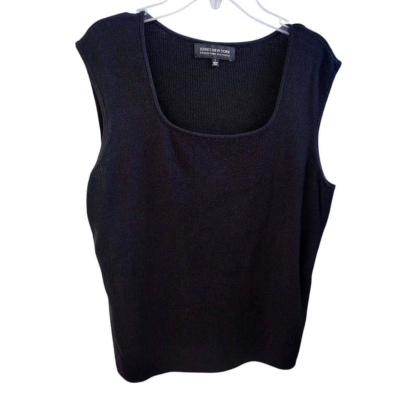 Other Jones NY Collection Platinum Black Knit Sleeveless Blouse -L Size L / US 10 / IT 46 - 1 Thumbnail