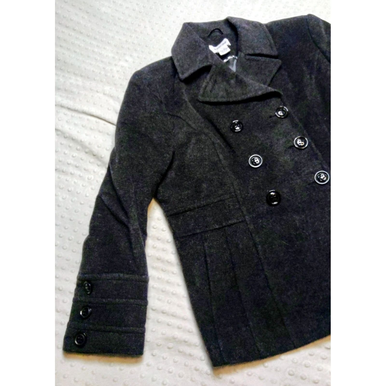 Vintage St. John's Bay Women’s Pea Coat Charcoal Gray Wool Cashmere Petite XL NWT Size XL / US 12-14 / IT 48-50 - 3 Thumbnail