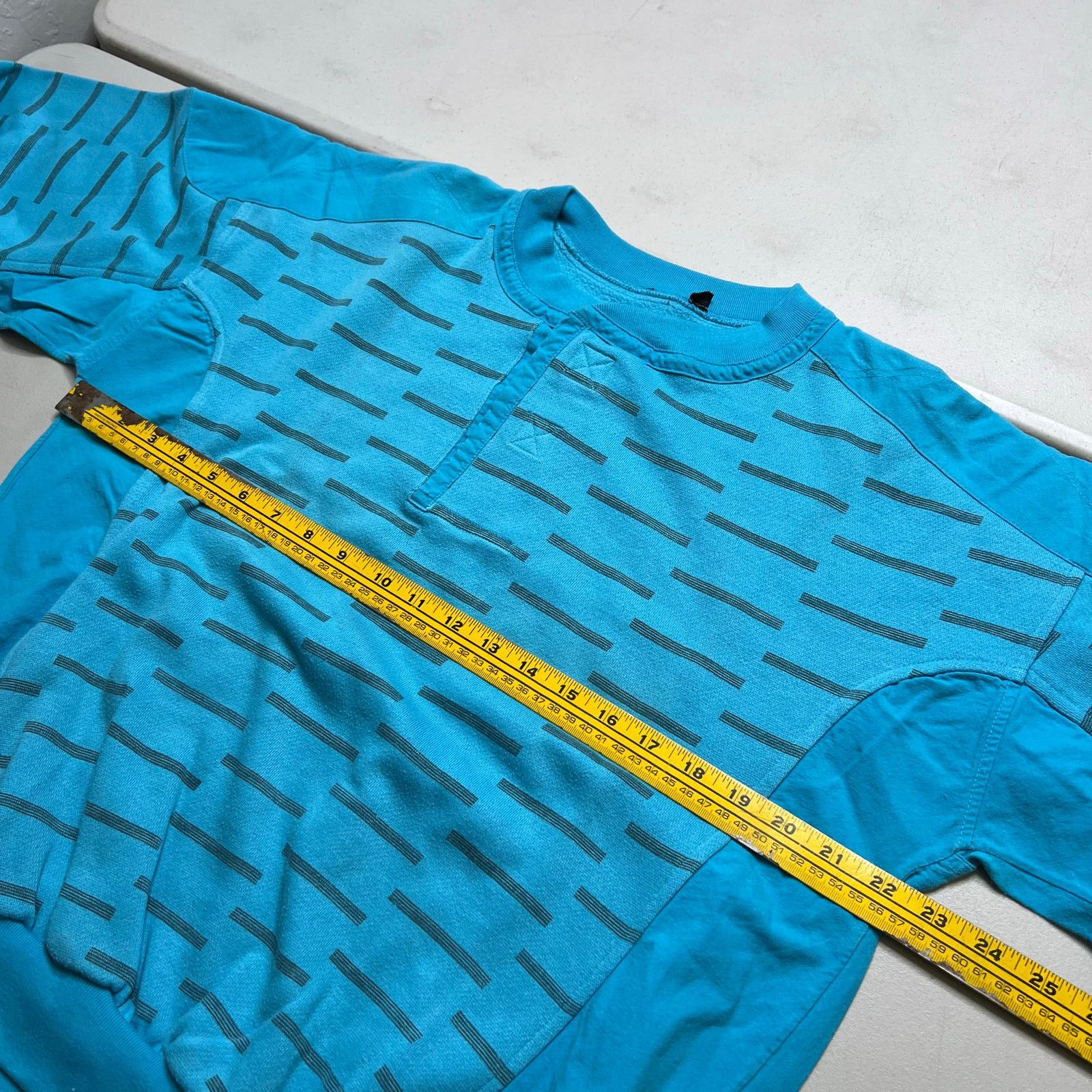 Vintage Vintage Blue Patterned Henley Sweatshirt Velcro Neck Men’s L Size US L / EU 52-54 / 3 - 6 Thumbnail