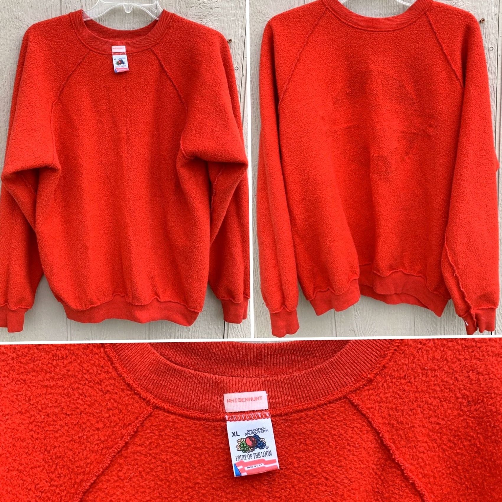 Fruit Of The Loom VINTAGE Fruit of the Loom Camp Fire Raglan Sweatshirt Boys And Girls XL Made In USA Red Unisex Graphic Sweatshirt 50/50 Size US XL / EU 56 / 4 - 5 Thumbnail