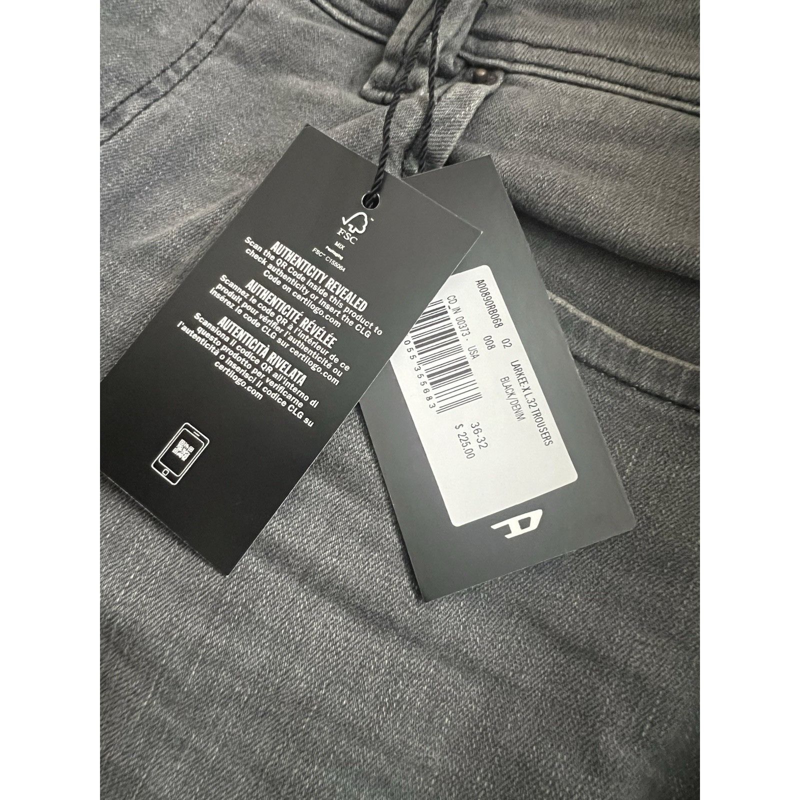 Diesel Diesel Mens Jeans Larkee Straight RB068 Black Size 36/32 Size US 36 / EU 52 - 7 Thumbnail