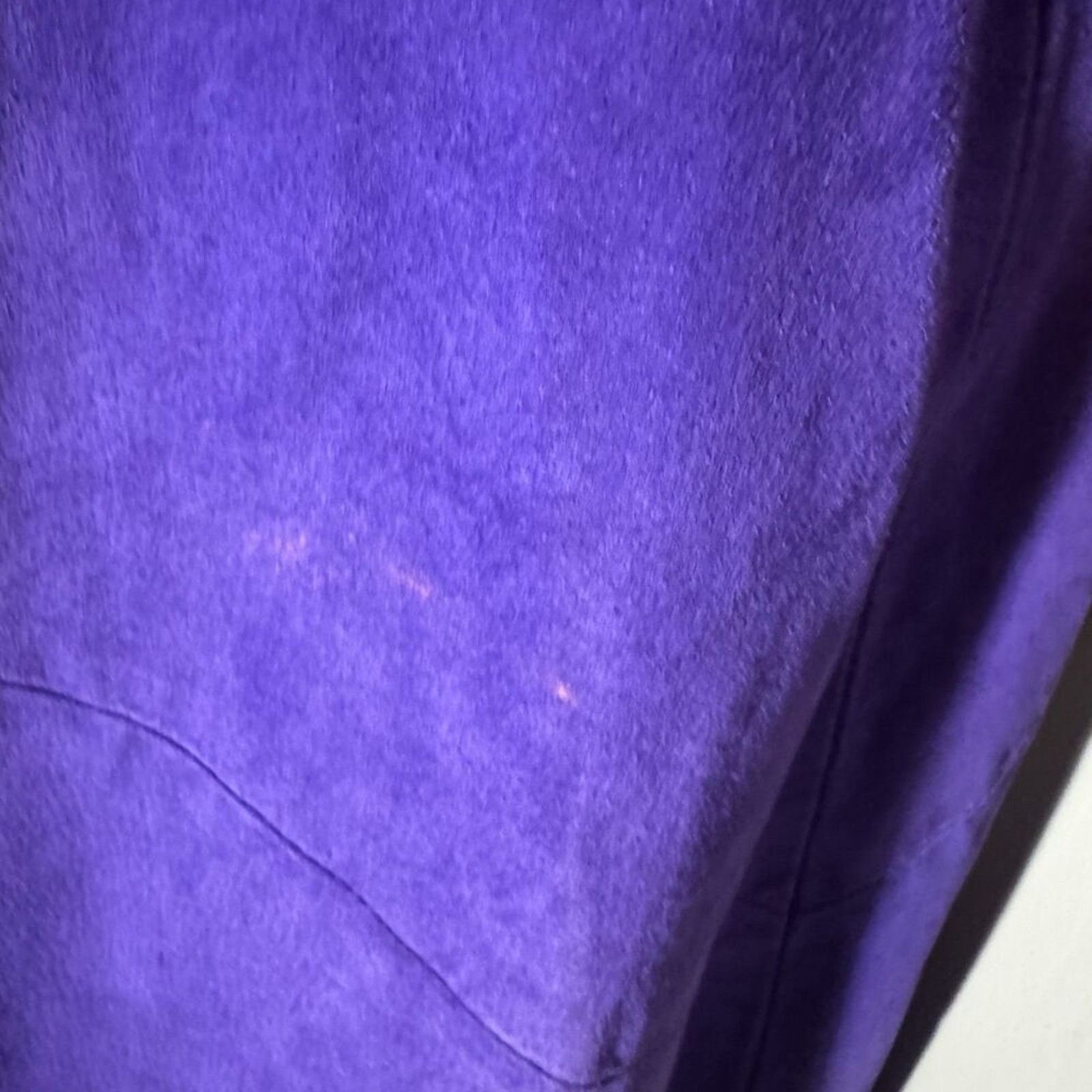 Other Vintage 90s Etosha Purple Suede Leather Midi Skirt Size 31" - 4 Thumbnail