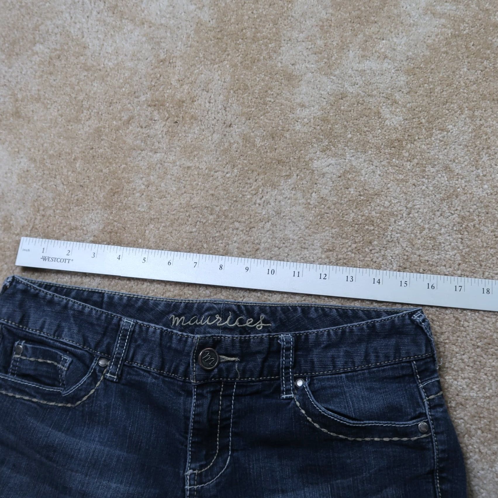 Vintage Maurices Women's Bootcut Jeans 9/10 Mid Rise Blue Denim Pants Size 32" / US 10 / IT 46 - 6 Thumbnail