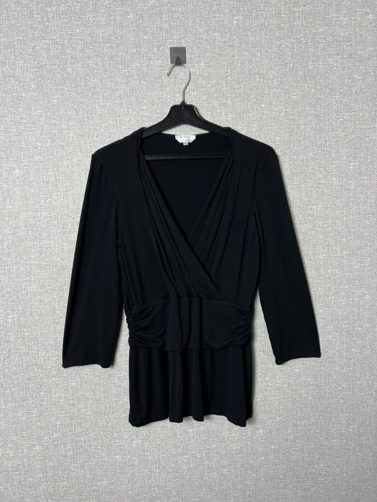 Max Mara MaxMara Black Draped Wrap Top Blouse Only For Japan Size L Size L / US 10 / IT 46 - 1 Thumbnail