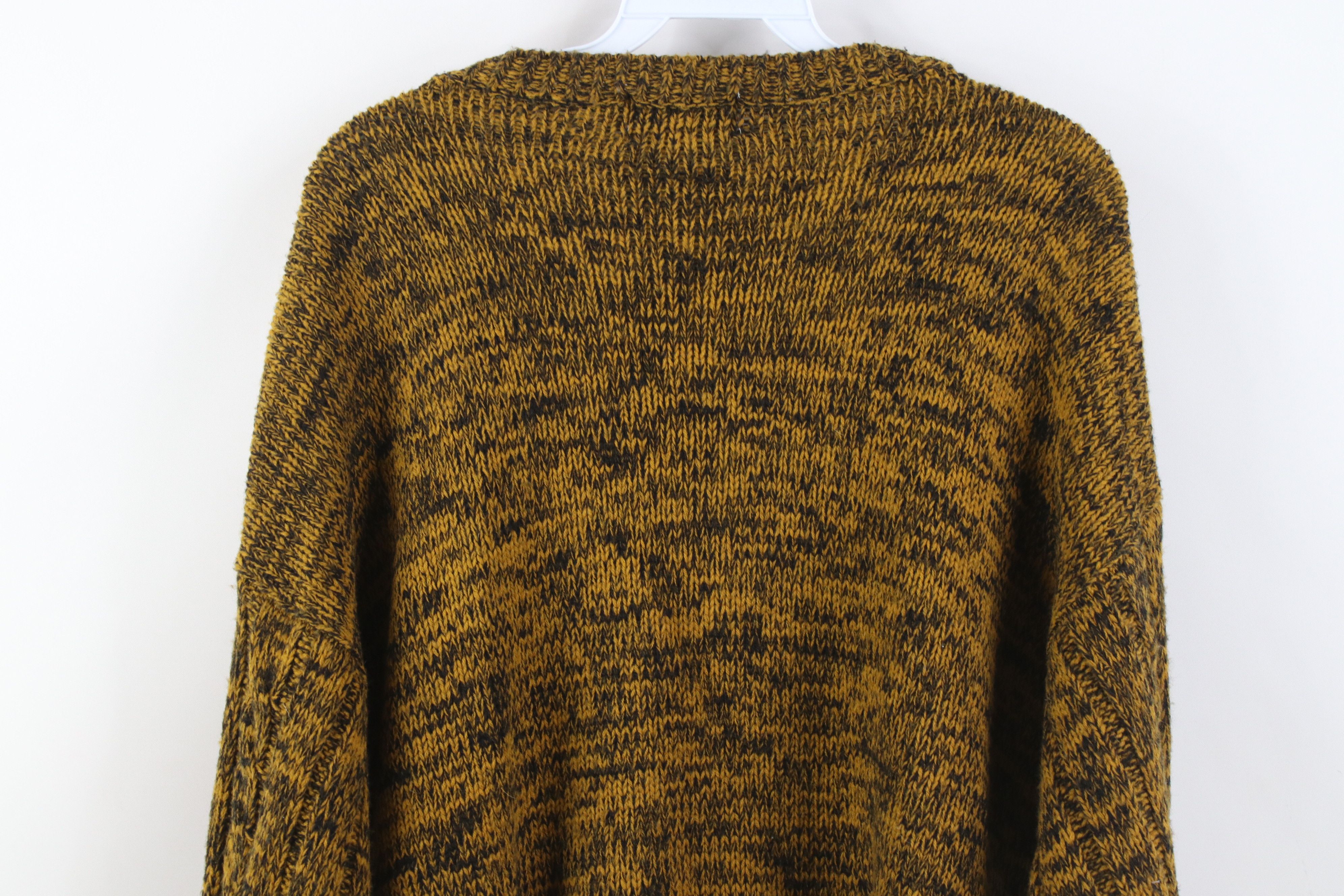 Vintage Vintage 90s Streetwear Chunky Knit Cardigan Sweater Yellow Size XXL / US 16-18 / IT 52-54 - 10 Thumbnail