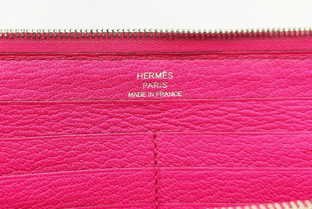 Hermes HERMES full leather AZAP zip around pink wallet Size ONE SIZE - 2 Thumbnail